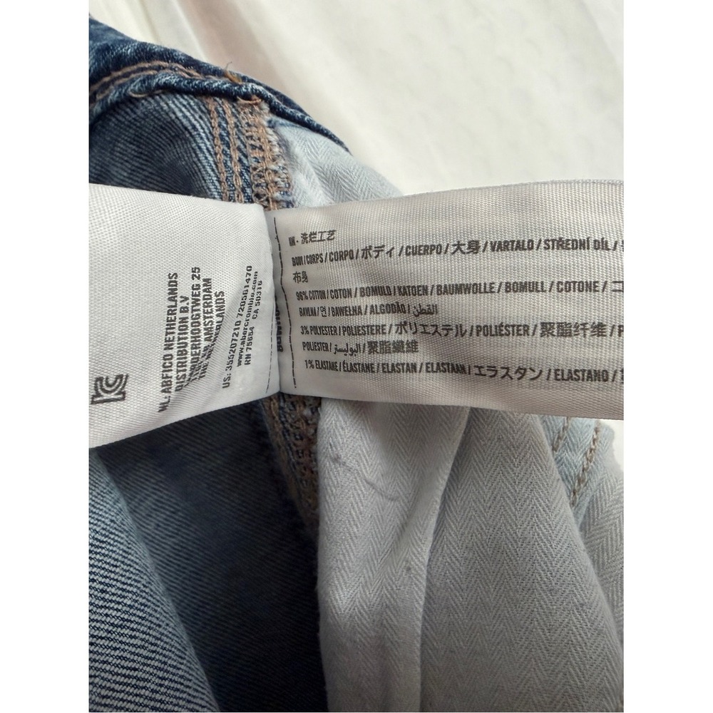 Hollister Ultra High Rise 80's Mom Jeans Vintage Stretch Button Fly Blue Denim - Picture 13 of 15